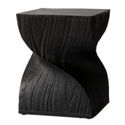Onyx Square Side Table in Fiberstone Assembled Accent End Table Black Side Table LeisureMod