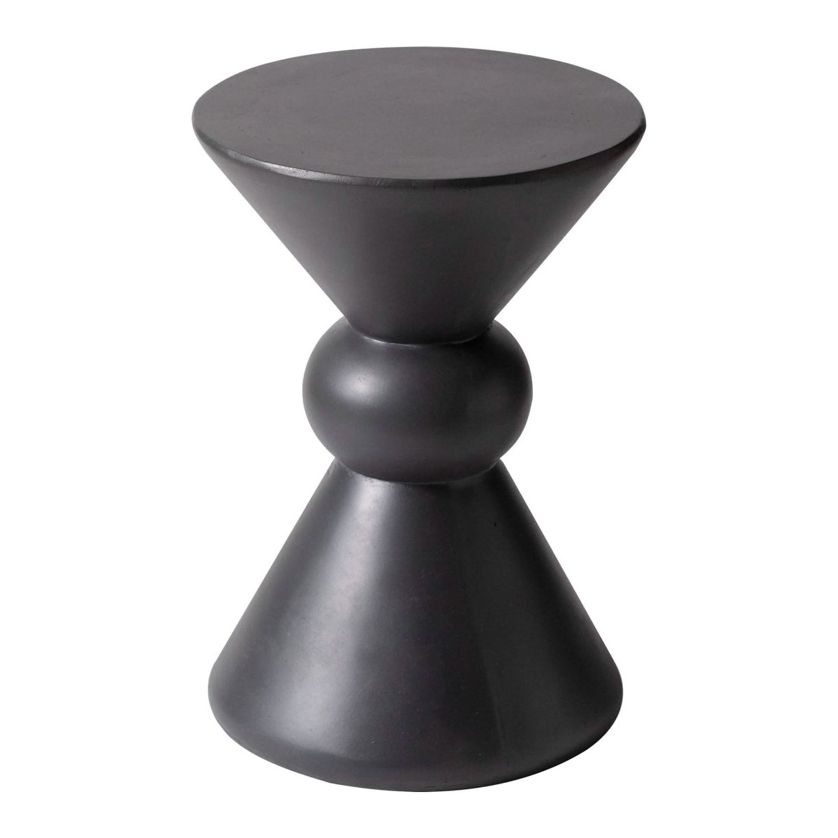 Echo Side Table with Weather-Resistant Fibersone Top Round Accent Table Dark Grey Side Table LeisureMod