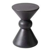 Echo Side Table with Weather-Resistant Fibersone Top Round Accent Table Dark Grey Side Table LeisureMod