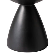 Dune Side Table Fiberstone Round Accent Table and Hourglass Pedestal Base Black Side Table LeisureMod