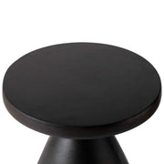 Dune Side Table Fiberstone Round Accent Table and Hourglass Pedestal Base Black Side Table LeisureMod