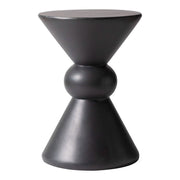 Echo Side Table with Weather-Resistant Fibersone Top Round Accent Table Dark Grey Side Table LeisureMod