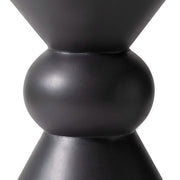 Echo Side Table with Weather-Resistant Fibersone Top Round Accent Table Dark Grey Side Table LeisureMod