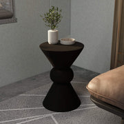 Echo Side Table with Weather-Resistant Fibersone Top Round Accent Table Dark Grey Side Table LeisureMod