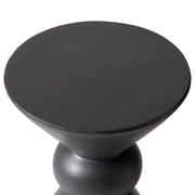 Echo Side Table with Weather-Resistant Fibersone Top Round Accent Table Dark Grey Side Table LeisureMod