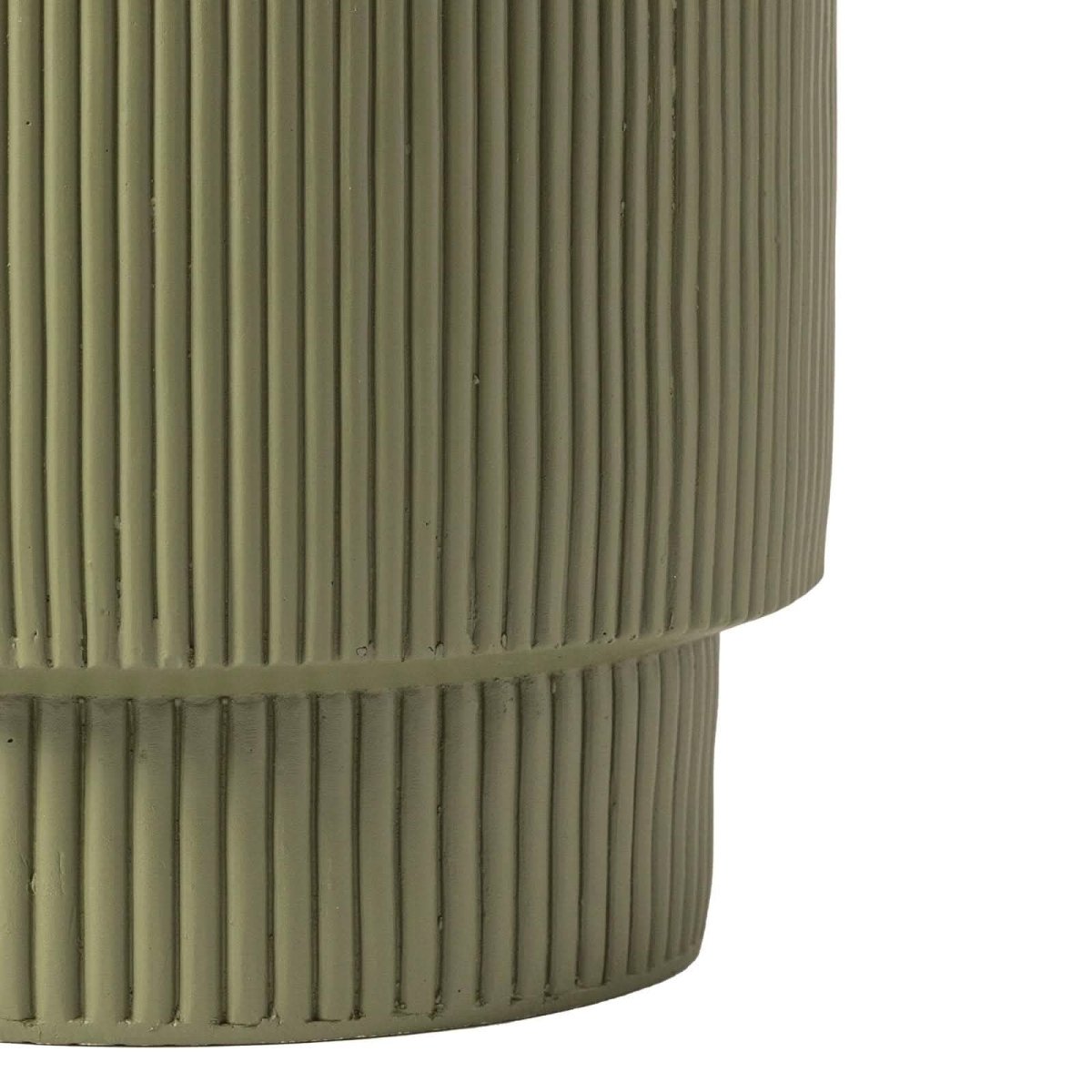 Eden Series Side Table in Fiberstone Round Accent Table for Home, Living Room, Indoor, and Outdoor Olive Green Side Table LeisureMod