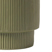 Eden Series Side Table in Fiberstone Round Accent Table for Home, Living Room, Indoor, and Outdoor Olive Green Side Table LeisureMod