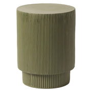 Eden Series Side Table in Fiberstone Round Accent Table for Home, Living Room, Indoor, and Outdoor Olive Green Side Table LeisureMod