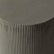 Eden Series Side Table in Fiberstone Round Accent Table for Home, Living Room, Indoor, and Outdoor Grey Side Table LeisureMod