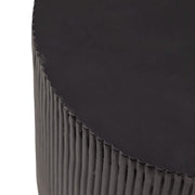 Eden Series Side Table in Fiberstone Round Accent Table for Home, Living Room, Indoor, and Outdoor Black Side Table LeisureMod