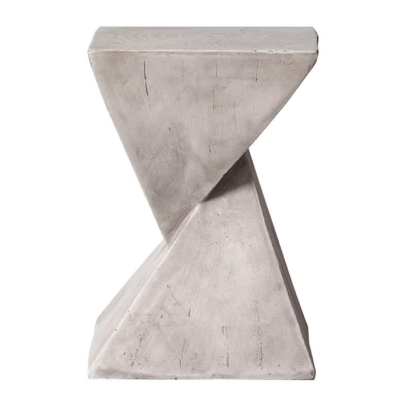 Glint Side Table in Fiberstone Square Accent Table Marble White Side Table LeisureMod