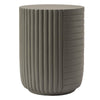 Trove 14" Wide Round Side Fiberstone Table With Ribbed Design