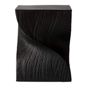Onyx Square Side Table in Fiberstone Assembled Accent End Table Black Side Table LeisureMod