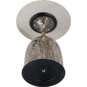 Oslo Side Table Round Sintered Stone with Stainless Steel Base Marbled Brown Side Table LeisureMod