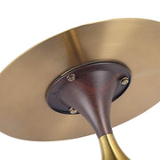 Oslo Side Table Round Stainless Steel Top and Pedestal Base Wood Brown Side Table LeisureMod