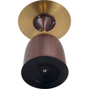 Oslo Side Table Round Stainless Steel Top and Pedestal Base Wood Brown Side Table LeisureMod