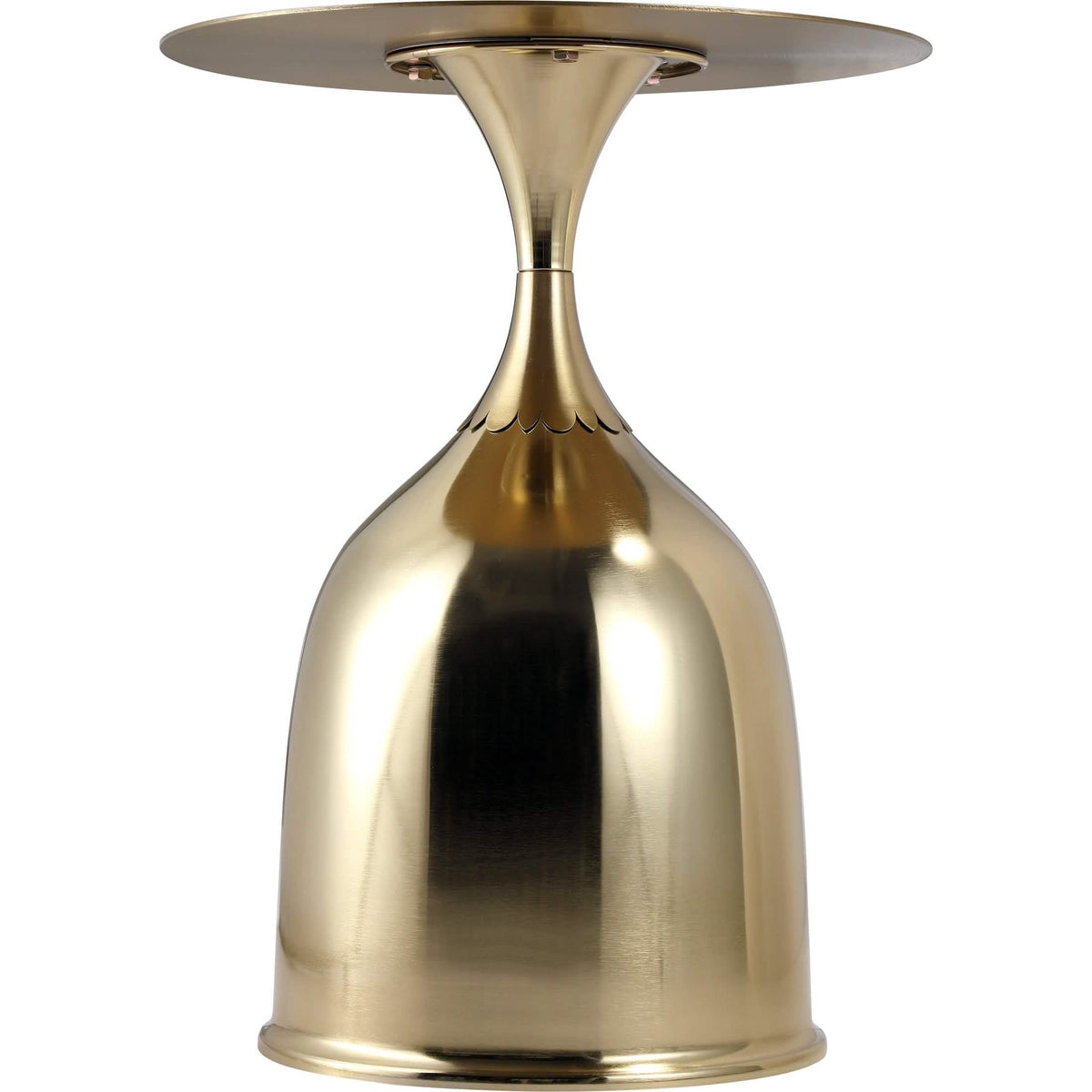 Oslo Side Table Round Stainless Steel Top and Pedestal Base Gold Side Table LeisureMod