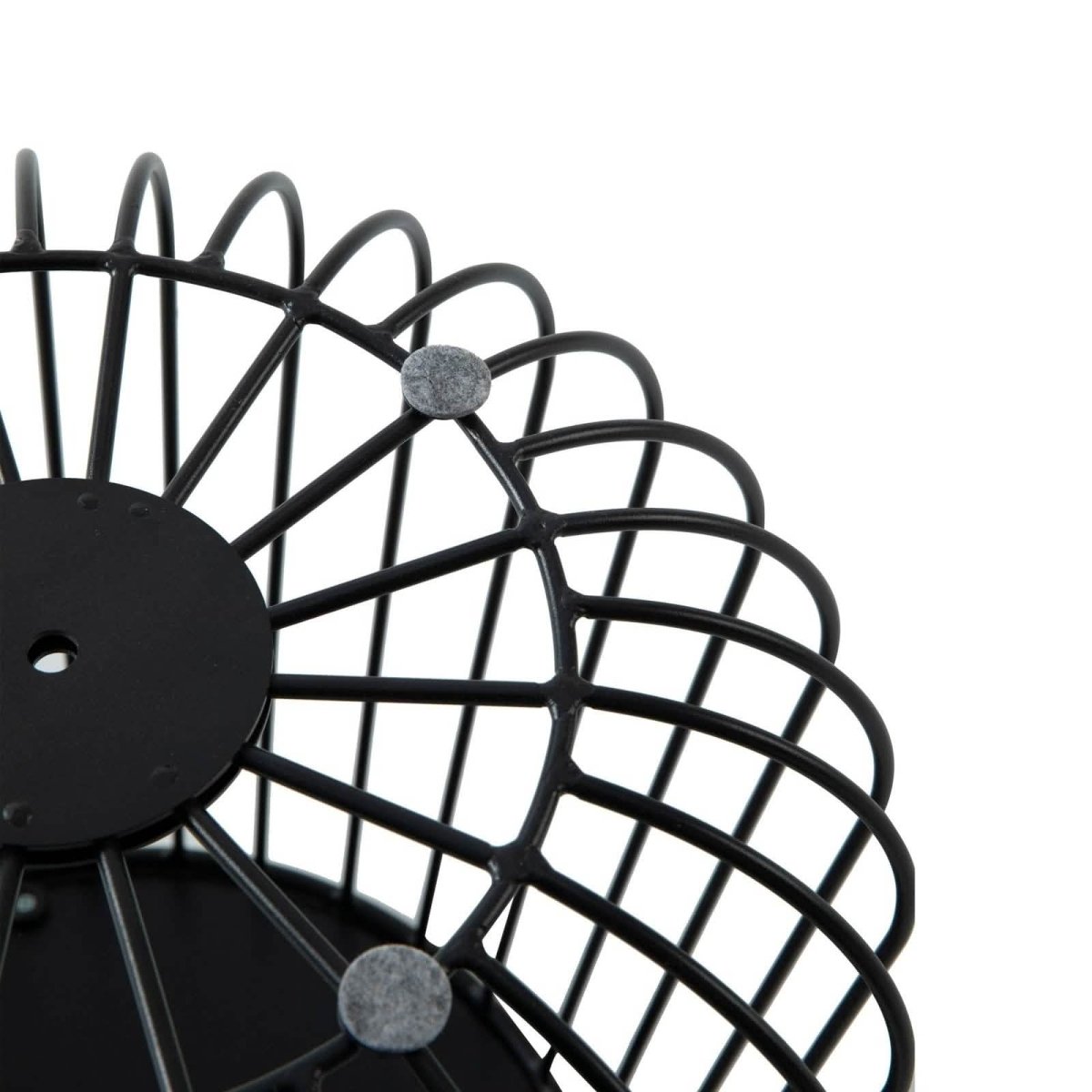 Runswick Round End Table Wood Tabletop With Steel Drum Base for Storage Black Side Table Leisuremod