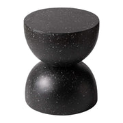 Sage Minimalist Side Table in Fiberstone Hourglass Design Accent Table Black Side Table LeisureMod