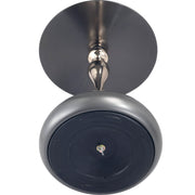 Savoy Wide Side Table with Stainless Steel Top Round Accent Table and Elegant Pedestal Base Black Grey Side Table LeisureMod