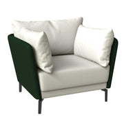 Luxify Single-Seater Leather Sofa Accent Armchair with Stainless Steel Legs and Removable Cushions Green Sofa Leisuremod