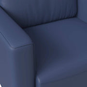 Inno Single-Seater Leather Sofa with Stainless Steel Legs and Removable Cushions Dark Blue Sofa Leisuremod