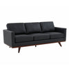 Chester 3-Seater Leather/Mesh Full Size Sofa in Birch Wood Base