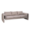 Ely Three-Seater Sofa Upholstered in Linen with Iron Frame and Removable Cushions