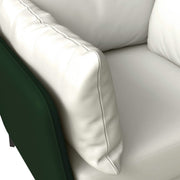 Luxify Single-Seater Leather Sofa Accent Armchair with Stainless Steel Legs and Removable Cushions Green Sofa Leisuremod