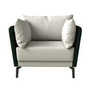Luxify Single-Seater Leather Sofa Accent Armchair with Stainless Steel Legs and Removable Cushions Green Sofa Leisuremod