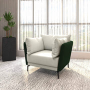 Luxify Single-Seater Leather Sofa Accent Armchair with Stainless Steel Legs and Removable Cushions Green Sofa Leisuremod