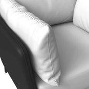 Luxify Single-Seater Leather Sofa Accent Armchair with Stainless Steel Legs and Removable Cushions Black Grey Sofa Leisuremod