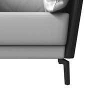 Luxify Single-Seater Leather Sofa Accent Armchair with Stainless Steel Legs and Removable Cushions Black Grey Sofa Leisuremod