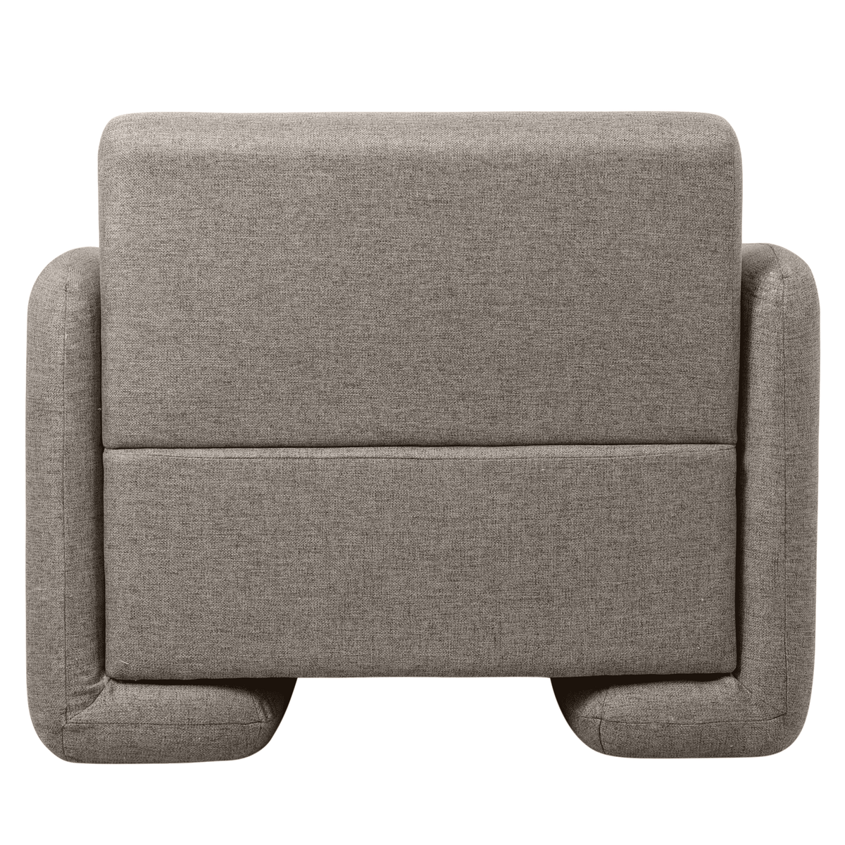 Nyta Accent Chair Upholstered in Linen/Boucle with Pine Wood Frame Grey Linen Sofa Leisuremod