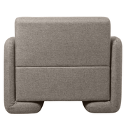 Nyta Accent Chair Upholstered in Linen/Boucle with Pine Wood Frame Grey Linen Sofa Leisuremod
