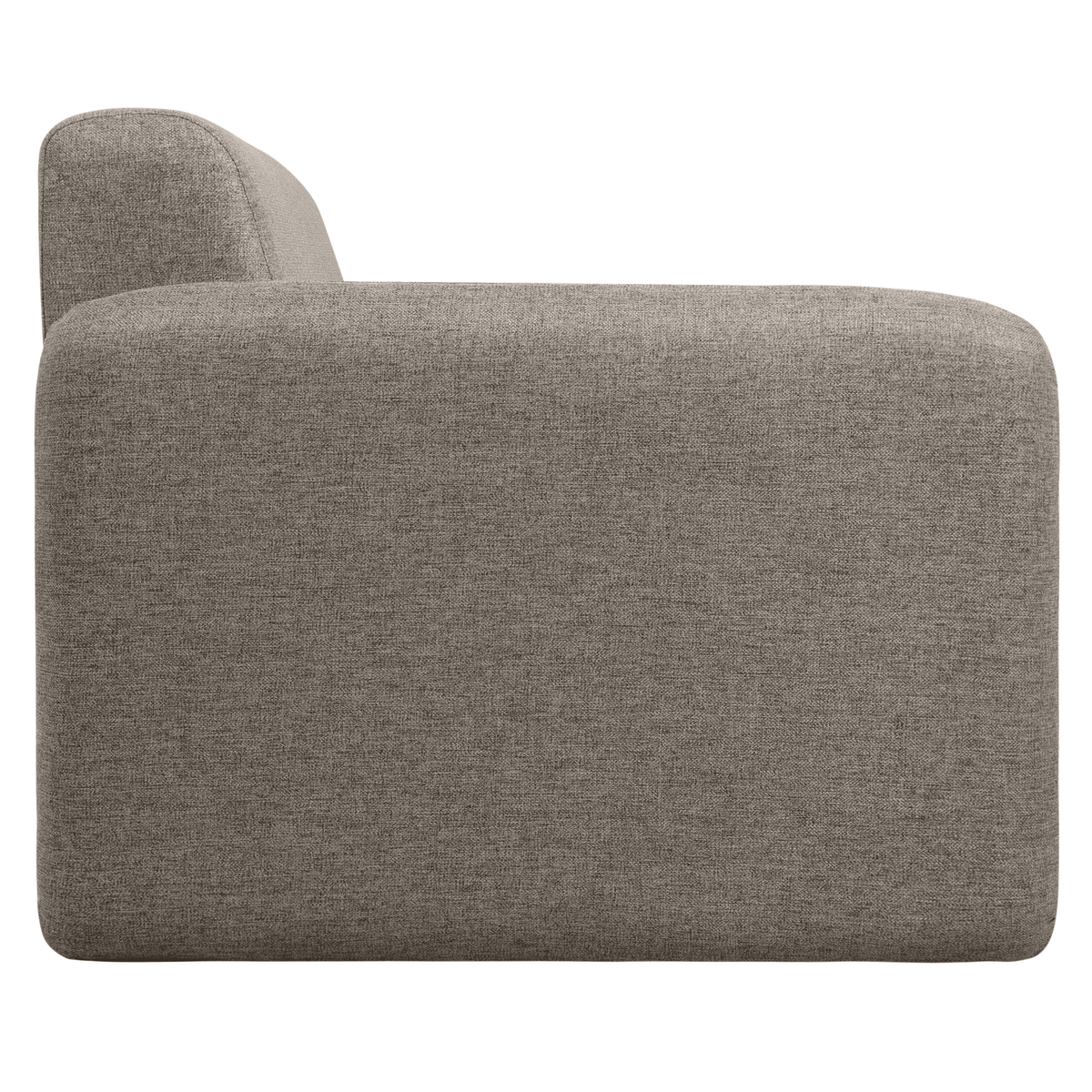 Nyta Accent Chair Upholstered in Linen/Boucle with Pine Wood Frame Grey Linen Sofa Leisuremod