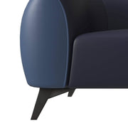 Opula 3-Seater Leather Sofa with Stainless Steel Legs Blue Sofa Leisuremod