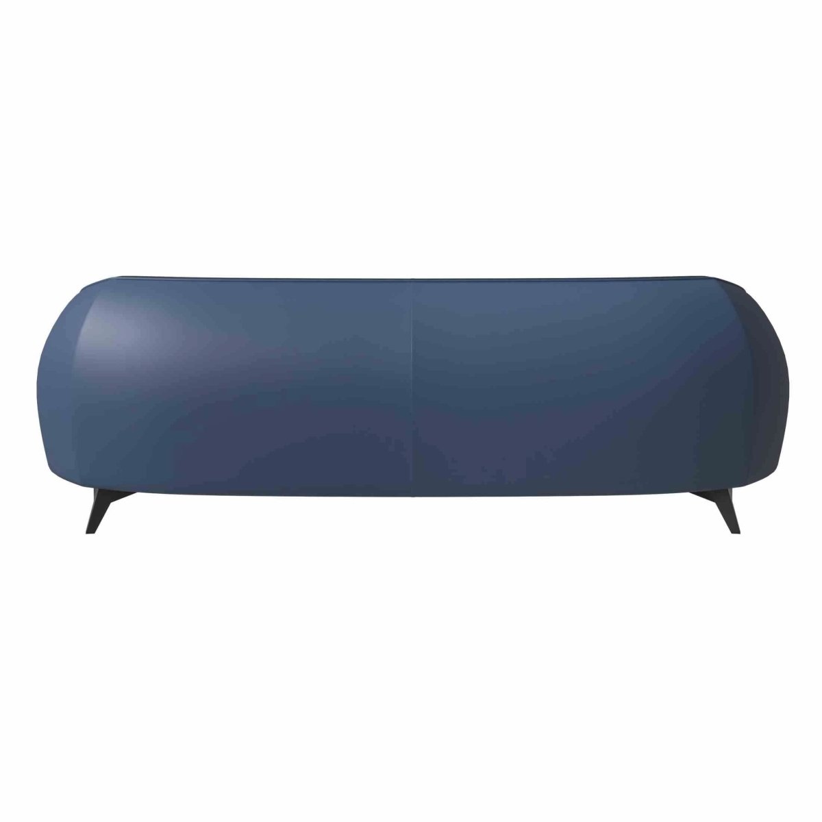 Opula 3-Seater Leather Sofa with Stainless Steel Legs Blue Sofa Leisuremod