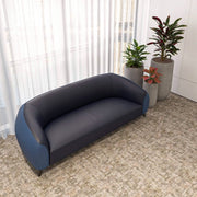 Opula 3-Seater Leather Sofa with Stainless Steel Legs Blue Sofa Leisuremod