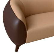 Opula 3-Seater Leather Sofa with Stainless Steel Legs Brown Sofa Leisuremod