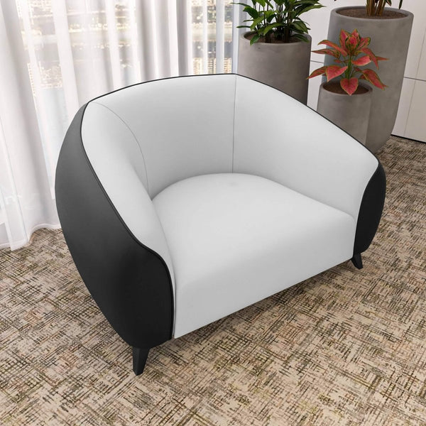 Opula Single-Seater Leather Sofa Accent Armchair with Stainless Steel Legs