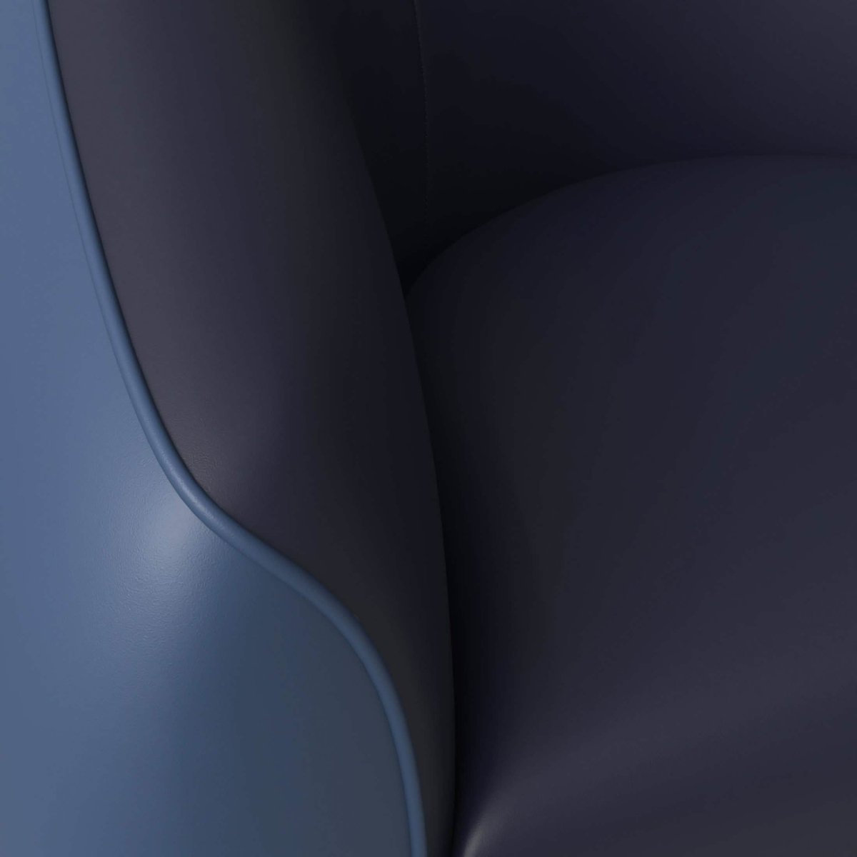 Opula Single-Seater Leather Sofa Accent Armchair with Stainless Steel Legs Blue Sofa Leisuremod