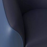 Opula Single-Seater Leather Sofa Accent Armchair with Stainless Steel Legs Blue Sofa Leisuremod