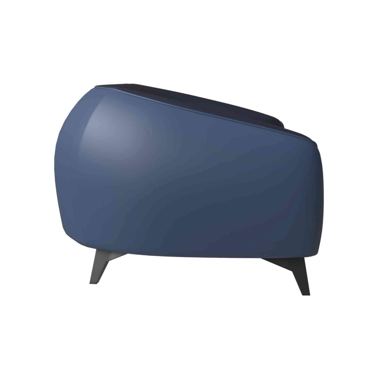 Opula Single-Seater Leather Sofa Accent Armchair with Stainless Steel Legs Blue Sofa Leisuremod