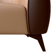 Opula Single-Seater Leather Sofa Accent Armchair with Stainless Steel Legs Brown Sofa Leisuremod