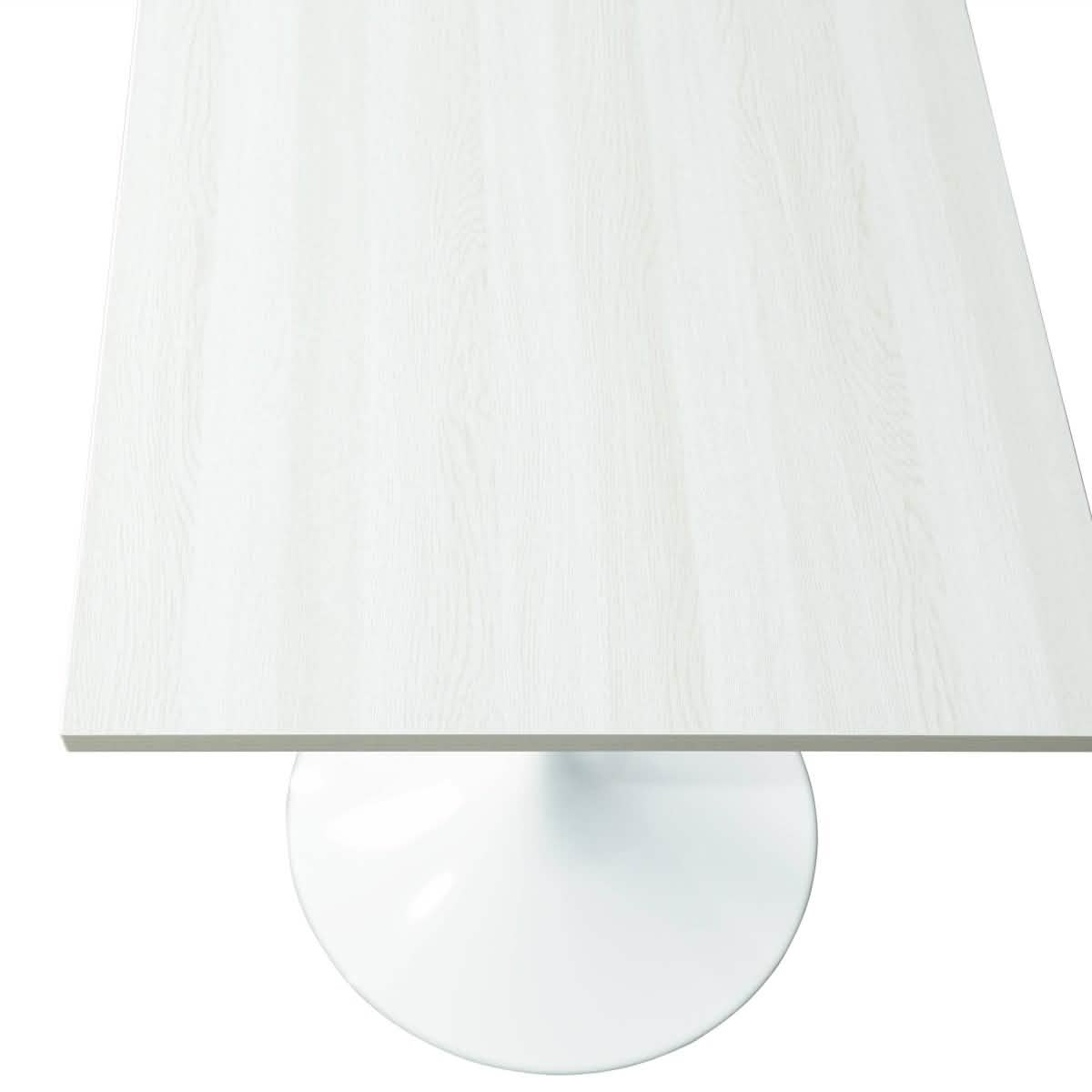 Verve Collection 24"Square Dining Table, Black/White/Brushed Gold Base with MDF Top 27 Inch White Light Natural Wood Dining Table Leisuremod