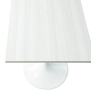 Verve Collection 24"Square Dining Table, Black/White/Brushed Gold Base with MDF Top 27 Inch White Light Natural Wood Dining Table Leisuremod