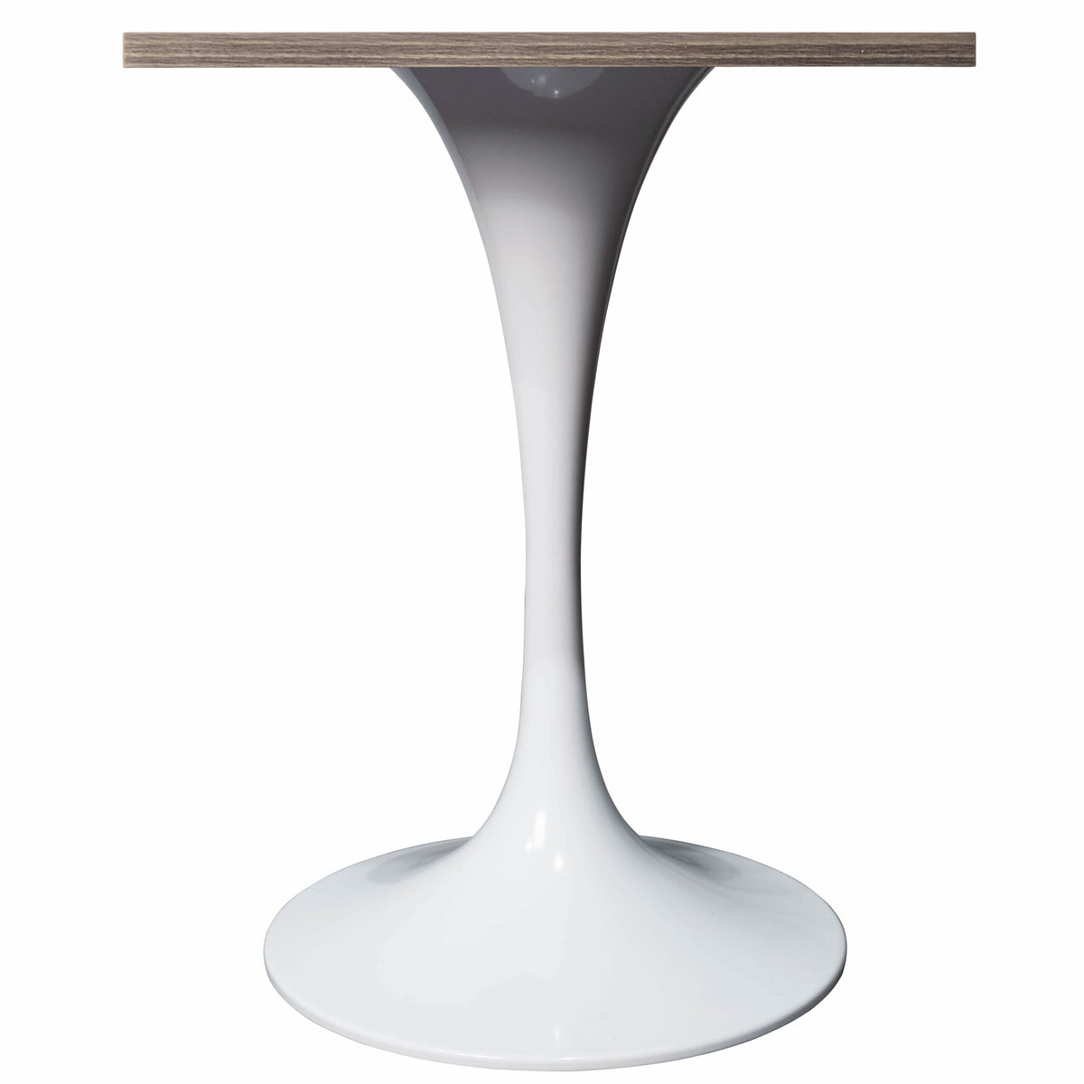 Verve Collection 24"Square Dining Table, Black/White/Brushed Gold Base with MDF Top 27 Inch White Dark Maple Wood Dining Table Leisuremod