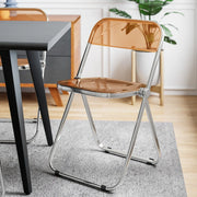 Lawrence 7-Piece Dining Set: Folding Acrylic Chairs & Rectangular Wood Table - Elax Furniture