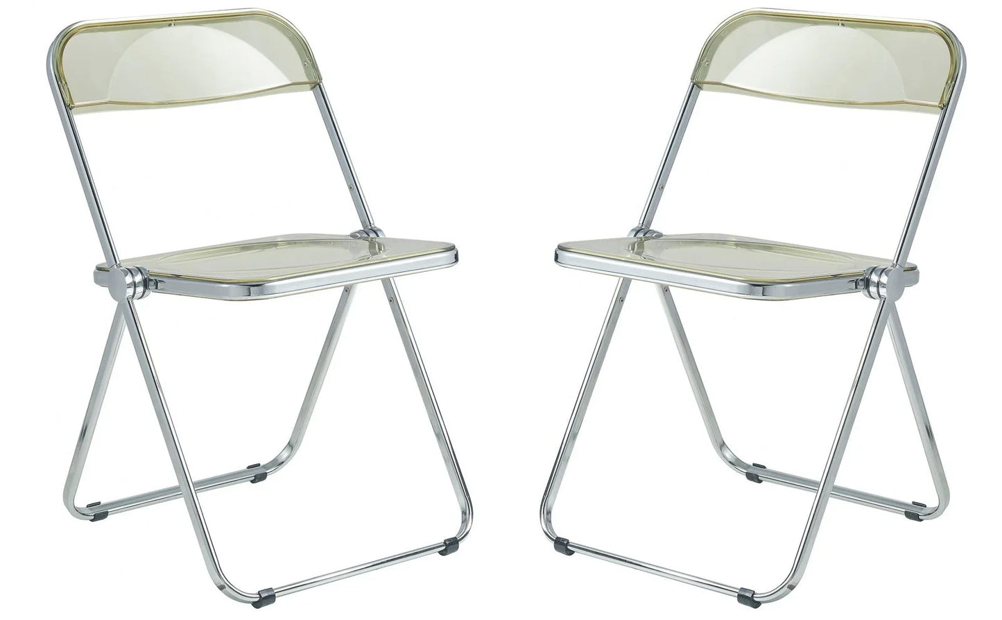 Lawrence Acrylic Folding Chair With Metal Frame Set of 2 - Elax Furniture